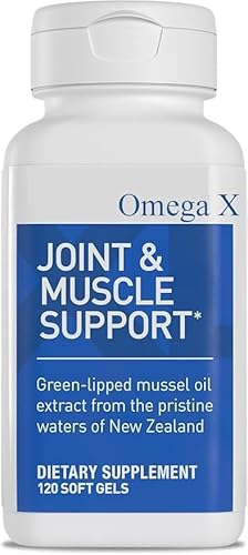 Omega-XL Joint and Muscle Support, Green-Lipped Mussel Oil Extract, Soft Gel Pills, Drug-Free Softgels with Omega-3 Extract (120 Soft Gels)