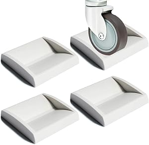 WELLGO Bed Stoppers & Furniture Cups 4 Pack - Premium Silicone Casters Furniture Wheel Stoppers fit All Wheels of Furniture, Sofa Bed Chairs-Made up of Solid Silicone Prevents Scratches (4 Pcs White)