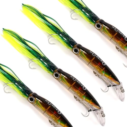 Wondersee Squid Fishing Lures, 4 Pack Octopus Swimbait - image 1