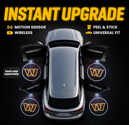 Image of LED Car Door Light - Officially Licensed NFL Wireless Projector - Show Your Team Pride - Battery Powered, Easy Install