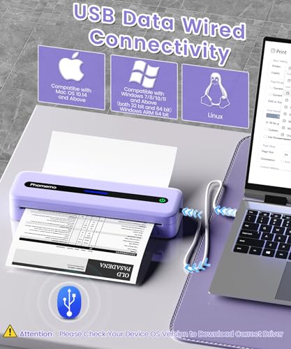 Image of Phomemo Bluetooth Portable Printer, Thermal Portable Inkless Printers Wireless for Travel, Compatible with Phone, Laptop, for Home, Office, School,with 1 Case