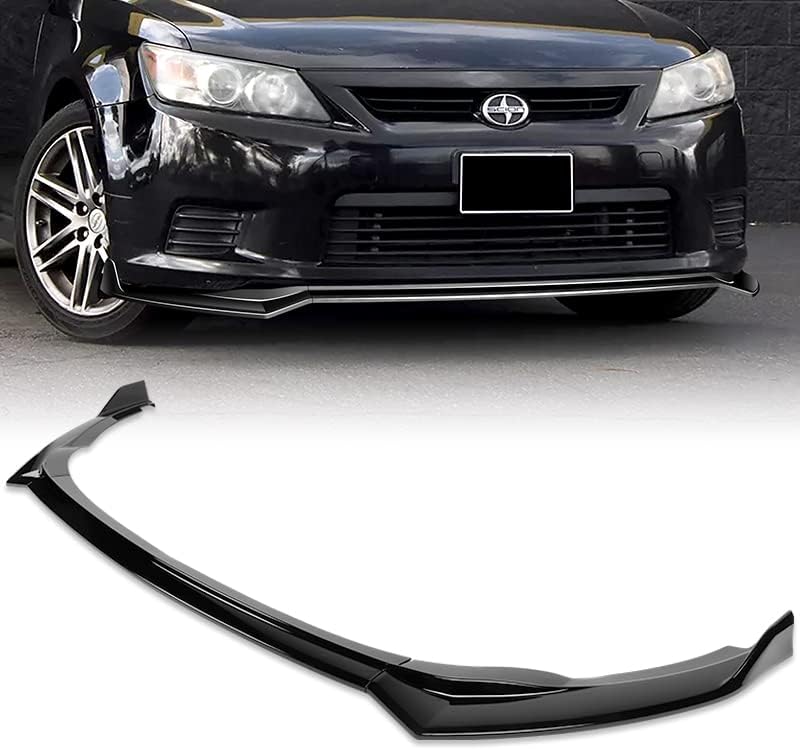 Front Bumper Body Spoiler Splitter Lip fit for Compatible with 2011-2013 Scion TC V-Style Front Bumper Body Spoiler Splitter Lip (Matt Black)