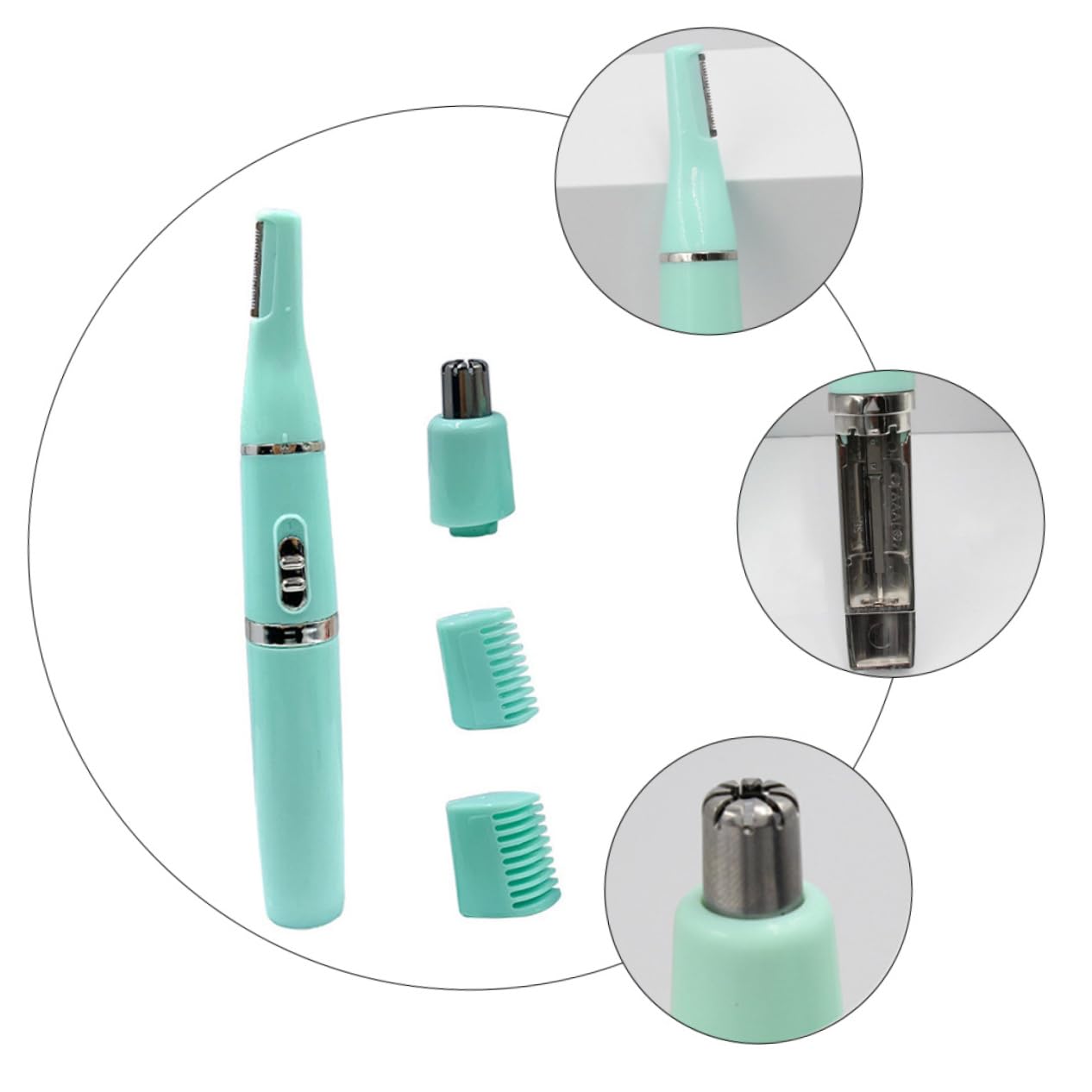 PACKOVE 2sets Rasoio Elettrico Per Sopracciglia e Naso Design Compatto Rasoio Senza Con Lama Inossidabile Adatto Per Donna Non Include Batterie