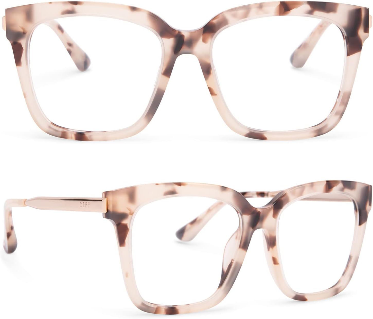 DIFF Bella Designer Square Oversized Computer Blue Light Blocking Glasses for Women