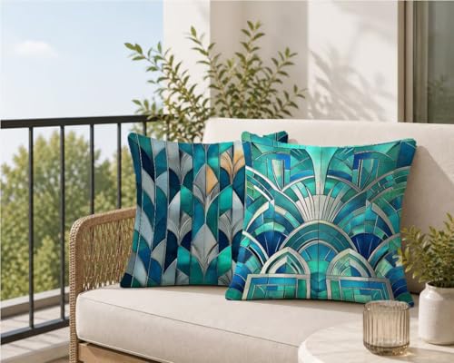 Housse coussin extérieur imperméable avec fermeture éclair lot de 2 - 6