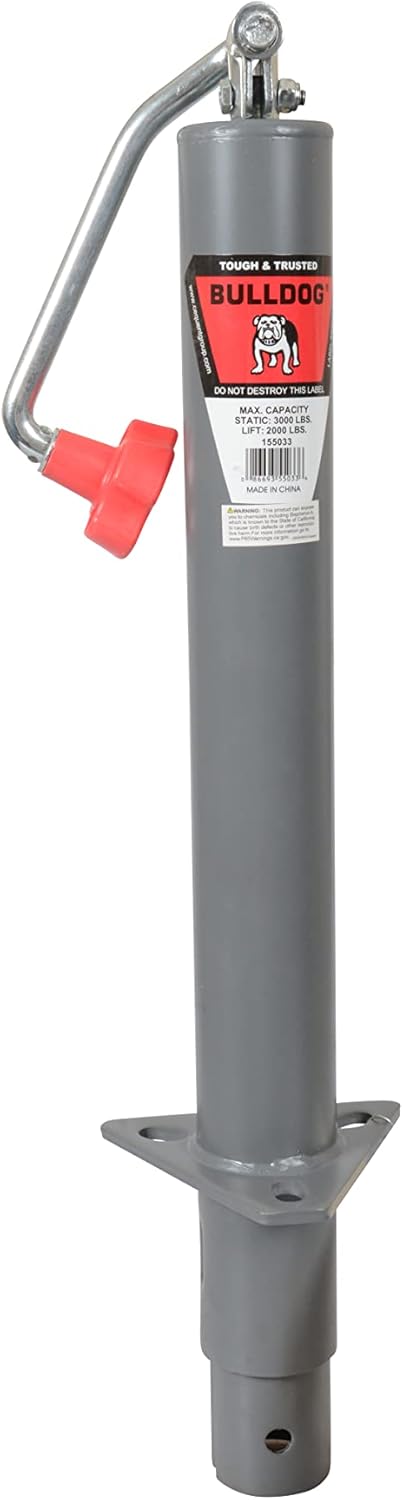 Bulldog 155033 Trailer Jack Gray, 2,000 lbs.