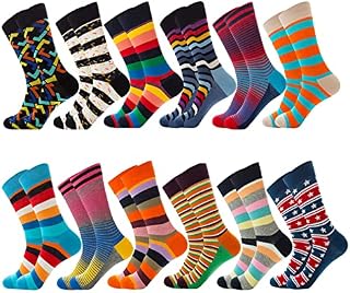 Hisonwel Men's Funny Dress Socks Colorful Funny Crazy Novelty Casual Crew Socks Packs