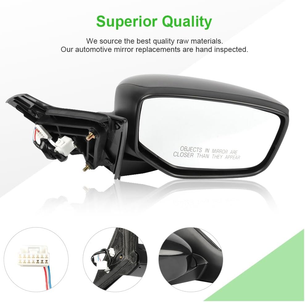 SCITOO Passenger Right Side Mirror Fit for 2013-2017 For Honda for Accord Power Control Manual Folding Convex Side View Mirror HO1321272 76208T2FA01
