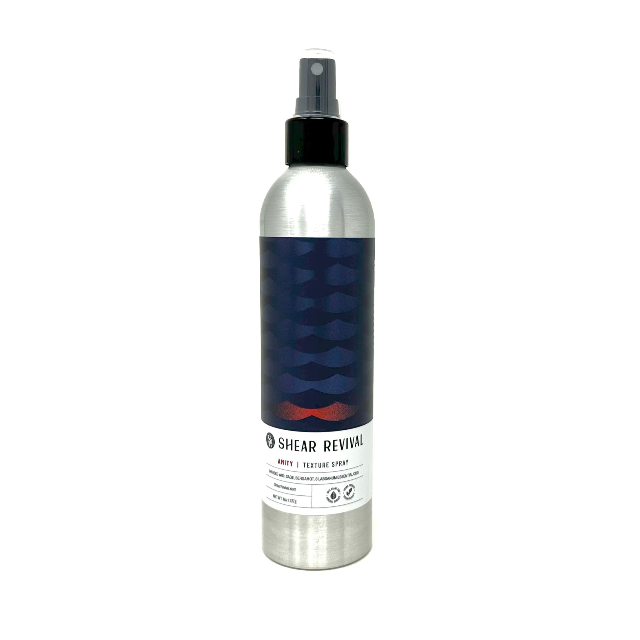 Shear Revival Amity Texture Spray – Lekkie Utrwalenie Spray do Włosów z Solą Morską i Glinką dla Mężczyzn – Matowe Wykończenie, Wegański i Odżywczy Teksturator – 227 g