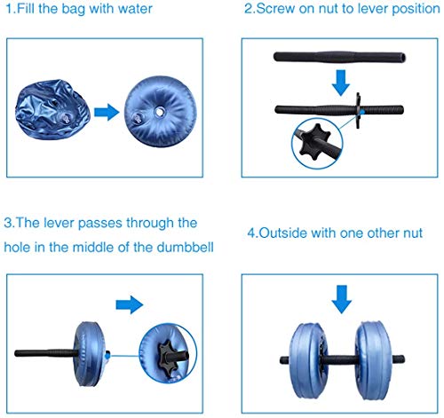 Water Dumbbell - Verstelbare Halter Met water gevulde Barbells Eco-vriendelijke Fitnessapparatuur (Blue8-10kg) - Afbeelding 6