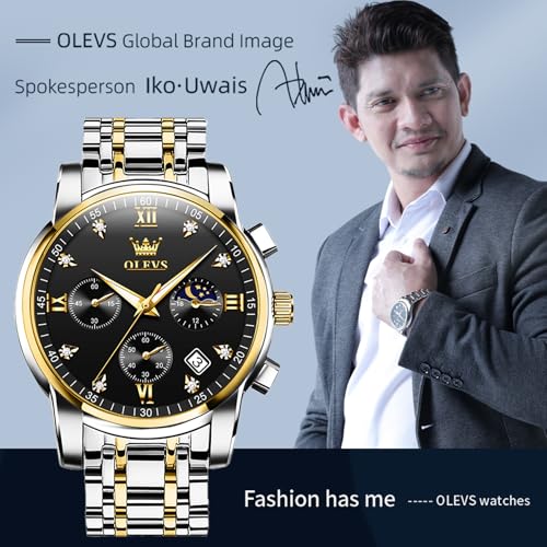 Image of OLEVS Men's Analog Watch Multi Color Business Stainless Steel Waterproof Luminous Quartz Watch Luxury Leisure Date Simulation Original Bowl Watch (In-2858- Multicolor White ?)