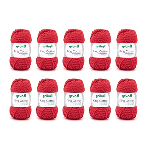 Gründl King Cotton Wool, Thick Wool for Knitting, Knitting Yarn, Crochet Yarn, Soft and Skin Friendly, 55% Polyacrylic
