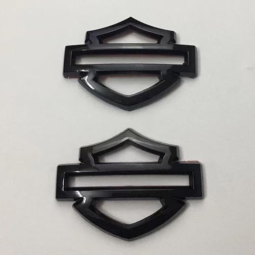2 pcs Metal Motorcycle Fuel Tank Emblems & Stickers Badges – Universal Motorcycle Gas Tank Decals, Metal Badge Accessories, Adhesive Fit 1998-2024 Sportbike Cruiser Chopper (Black/1 Pair)