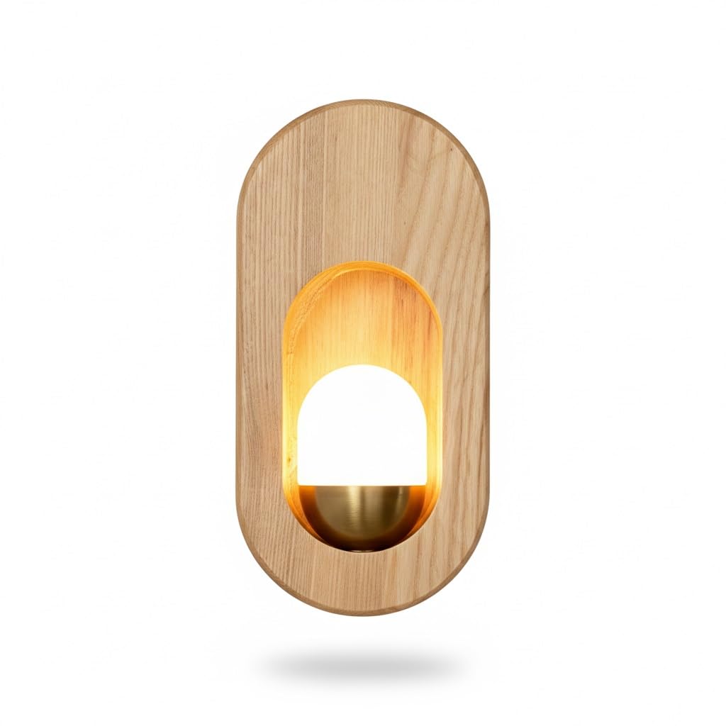 Lámpara de pared de madera para crear un dormitorio escandinavo