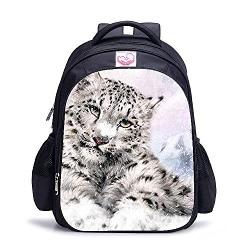 Sac à dos snow leopard 41x28x12 cm pour enfants et étudiants