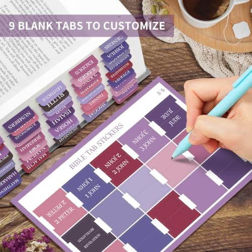 Image of Taja Bible Tabs, 75 Large Print Index Tabs for Women & Men