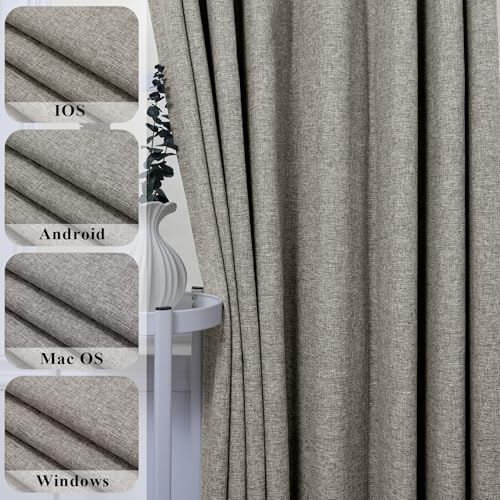 Cortinas plisadas de lino suave de lujo, opacidad total para ventanales de patio 8