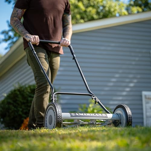 Image of American Lawn Mower 1815-18 18-Inch 5-Blade Push Reel Lawn Mower, Black