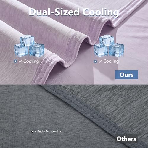 Image of CHOSHOME Cooling Blanket for Hot Sleepers - Summer Blanket Thin Soft Lightweight Breathable Double Side Enhanced Cooling for Hot Flashes, Night Sweats, Bed, Couch (Purple, 96 x 102 inches)