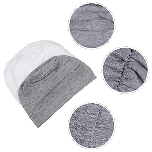 FRCOLOR 2 Peças Quimio Boné Feminino Gorro Macio Dormir Turbante Chapéu Boné Câncer Boné Cabelo Qued