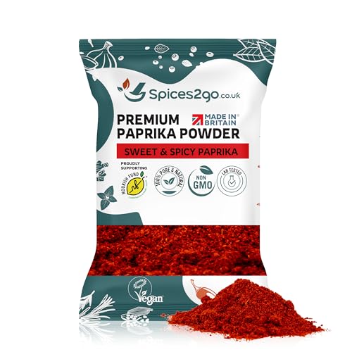 Spices2Go Premium Paprika Powder - Sweet & Hot Spices For Cooking 100% Pure Paprika Seasoning Long Shelf Life GMO-Free Vegan Made In Britain Certified (100G)