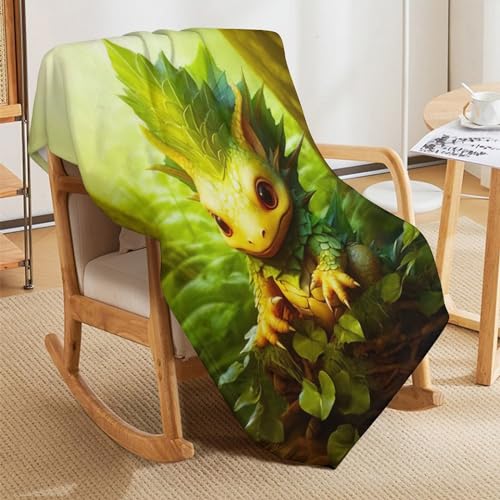 Couverture polaire flannel dinosaure haut de gamme 150x200 cm plaid thermique grand confort - 8