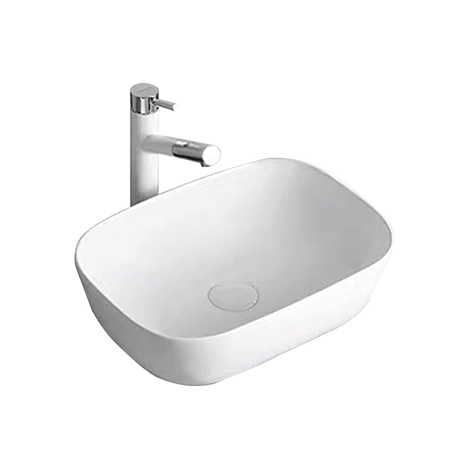 ASerZenith Bathroom Vessel Sink Vanity, Modern Above Counter Sink Bowl With Pull-Down Faucet, Wash Sinks Basin Ceramic Easy To Install, For Cabinet Lavatory Vanity Cloakroom(D)