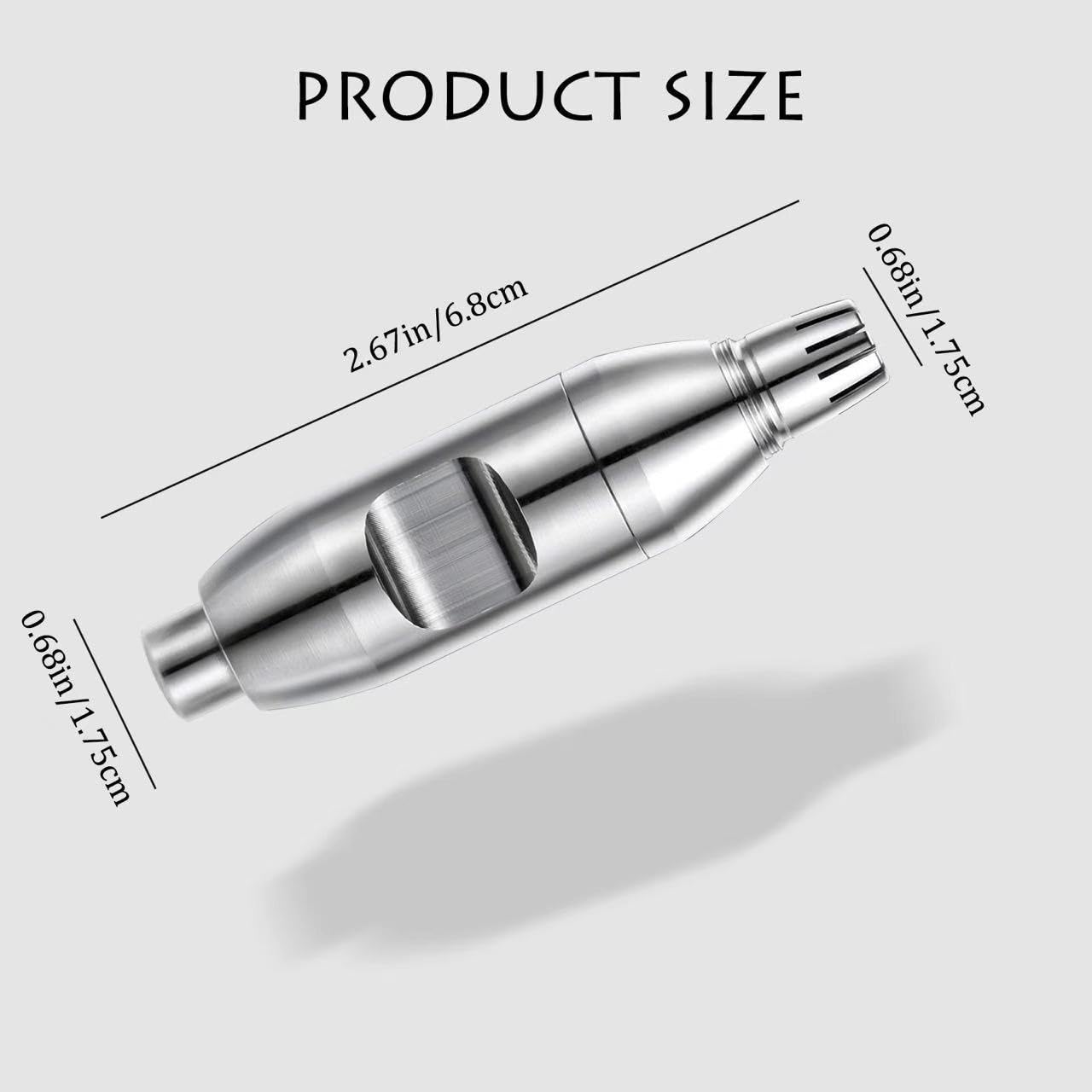 Recortadora de pelo de nariz manual, sin batería, inoxidable, impermeable, sin dolor 6