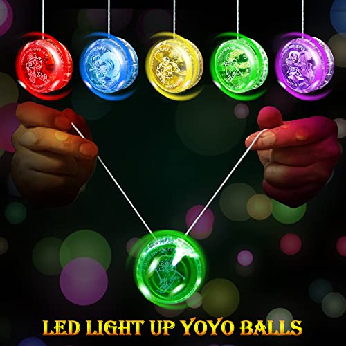 Yofobu 32 Led Light Up Responsive Ball Beginner Level Led Yoyo Ball Plastic Auto Return Bearing Toys For Birthday Party Favors,Classroom Rewards And Easter Basket Stuffers ,Random Colors #TOP2