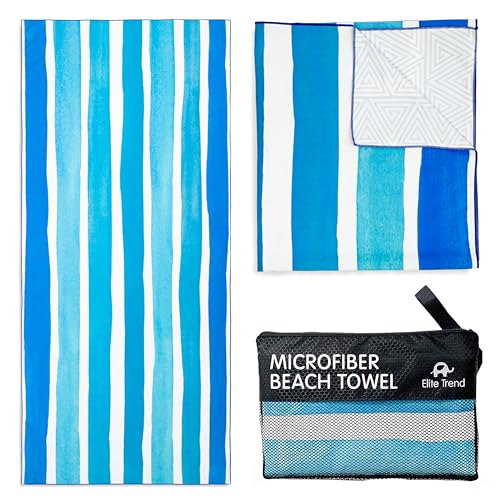 Quick Dry Towel Extra Large 78x35 Inch - Microfiber Beach Towel - Perfect for Beach, Travel, Swimming, Pool, Yoga, Hiking, Camping - Lightweight, Fast Drying, Compact for Adults (Maldives)