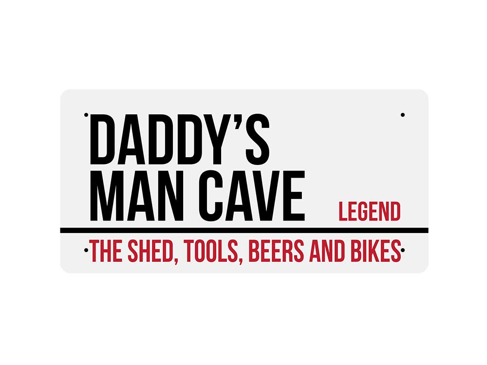 Mcmug White - Daddy's Man Cave - Metal Sign, Decorative Sign, 200Mm X 100Mm