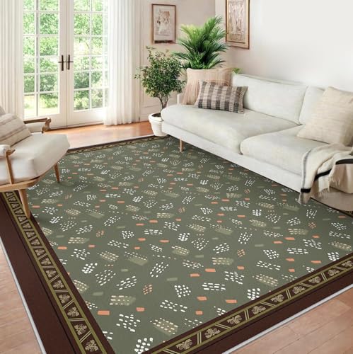 Tapis de chambre vert antidérapant lavable 140x200cm - 2