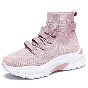 EXSADER Dames Schoenen Vrouwen Sneakers Ademend Lichtgewicht Platform Atletisch Comfort Wandelen Gym Mesh Lace Up Sok Shoes
