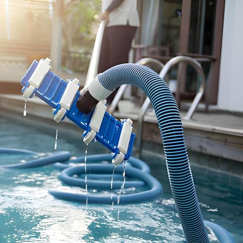 Image of FLANER 1-1 /2 inch x 15 METER Length Professional Heavy Duty Spiral Wound Swimming Pool Vacuum Hose with Kink-Free Swivel Cuff, Flexible - Connect to Vacuum Heads, Skimmer, Filter Pump Inlet, Accessories