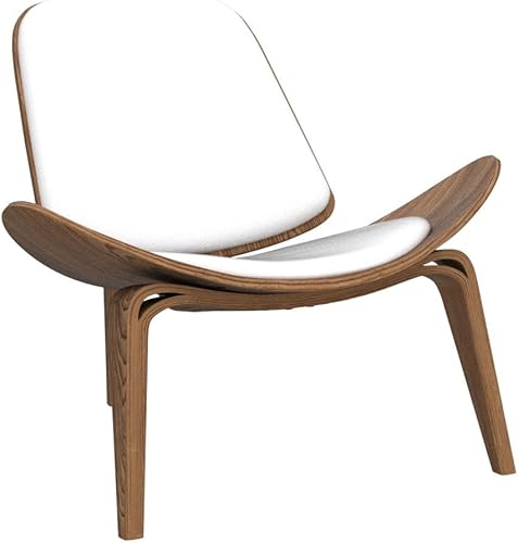 Miniatura 17 de OAKHAM Comfy Shell - Silla decorativa moderna de mediados de siglo para sala de estar y dormitorio, con almohadillas protectoras para los pies,