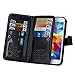 S5 Case, Galaxy S5 Case - Egrace Vintage Classic Wallet Case Hard Shell Skin Case [Stand View] Samsung S5 Premium PU [Wallet Case] Leather Case with Built-in 9 Card Slots Galaxy S5 / Galaxy SV / Galaxy S V (2014) (Black)