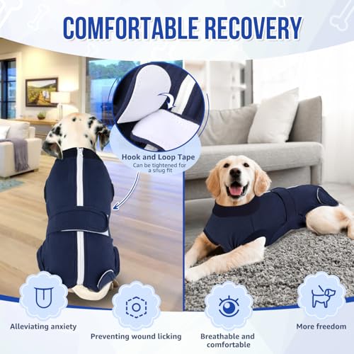 Image of Lukovee Recovery Suit for Dogs, Spay Neuter Surgery Suit Onesie Female Male