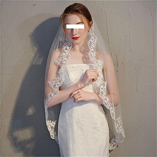 BUNGAA Velo da Sposa, Copricapo Fairy Short Style Accessorio da Sposa Stile Semplice Velo da Sposa in Pizzo a 1 Strato