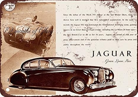 Amazon 1952年ジャガーマークvii Vintage Look Reproduction Metal Tin Sign 7 X 10インチ インテリア オンライン通販 Amazon 1952年ジャガーマークvii Vintage Look Reproduction Metal Tin Sign 7 X 10インチ インテリア オンライン通販