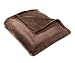 HYSEAS Velvet Throw, Light Weight Plush Luxurious Super Soft and Cozy Fuzzy Anti-static Throw Blanket for Couch Chair All Seasons, 50" x 60", Chocolate