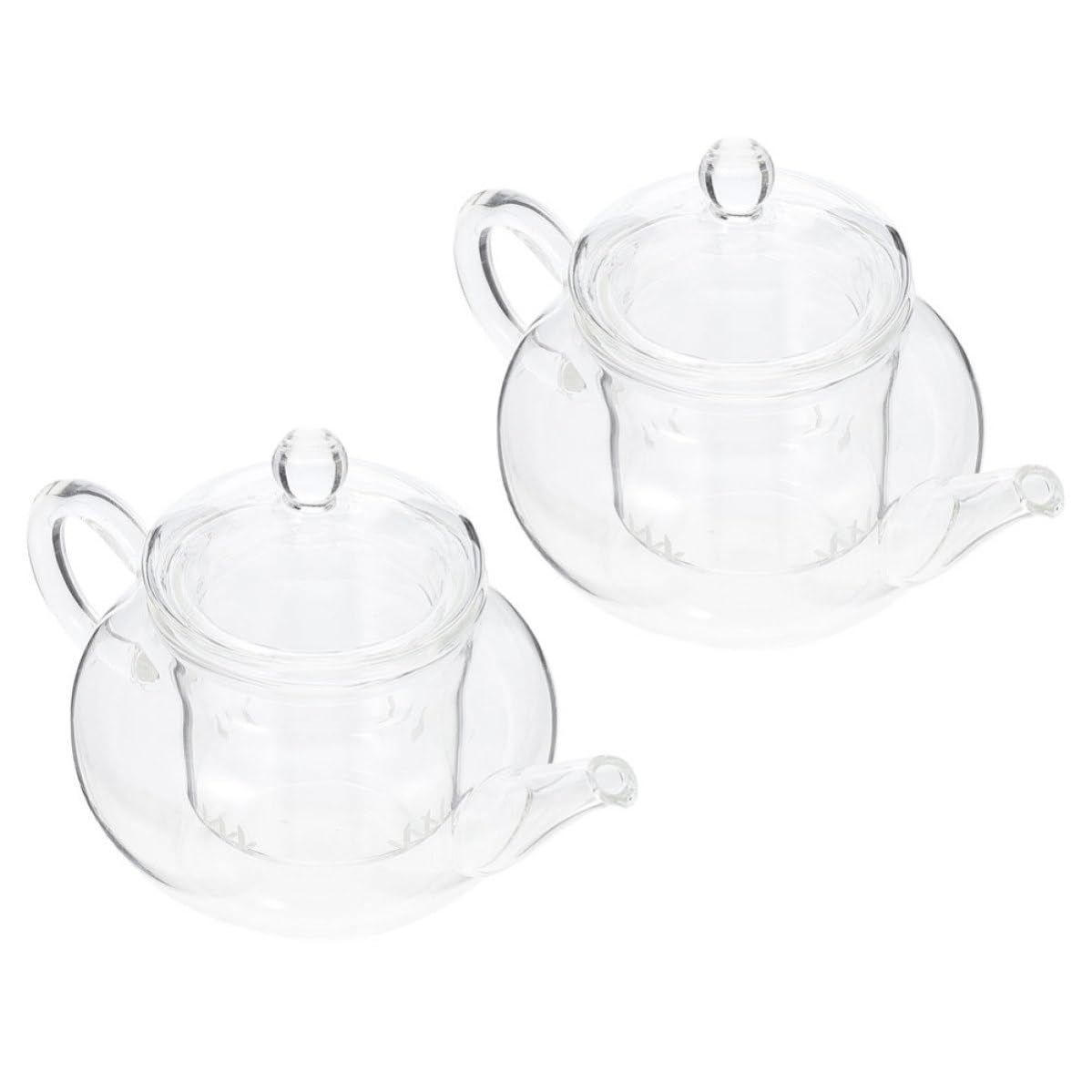 Théière en verre épais 250ml avec infuseur amovible en 2 pièces