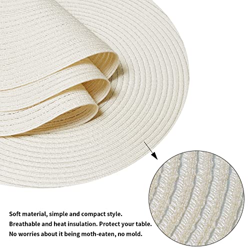 Smaafit Round Placemats For Round Table,Placemats Set Of 4,Round Placemats For Christmas,Placemat 15 Inch Round Plate Mat For Kitchen Dining Table (Cream) #TOP6
