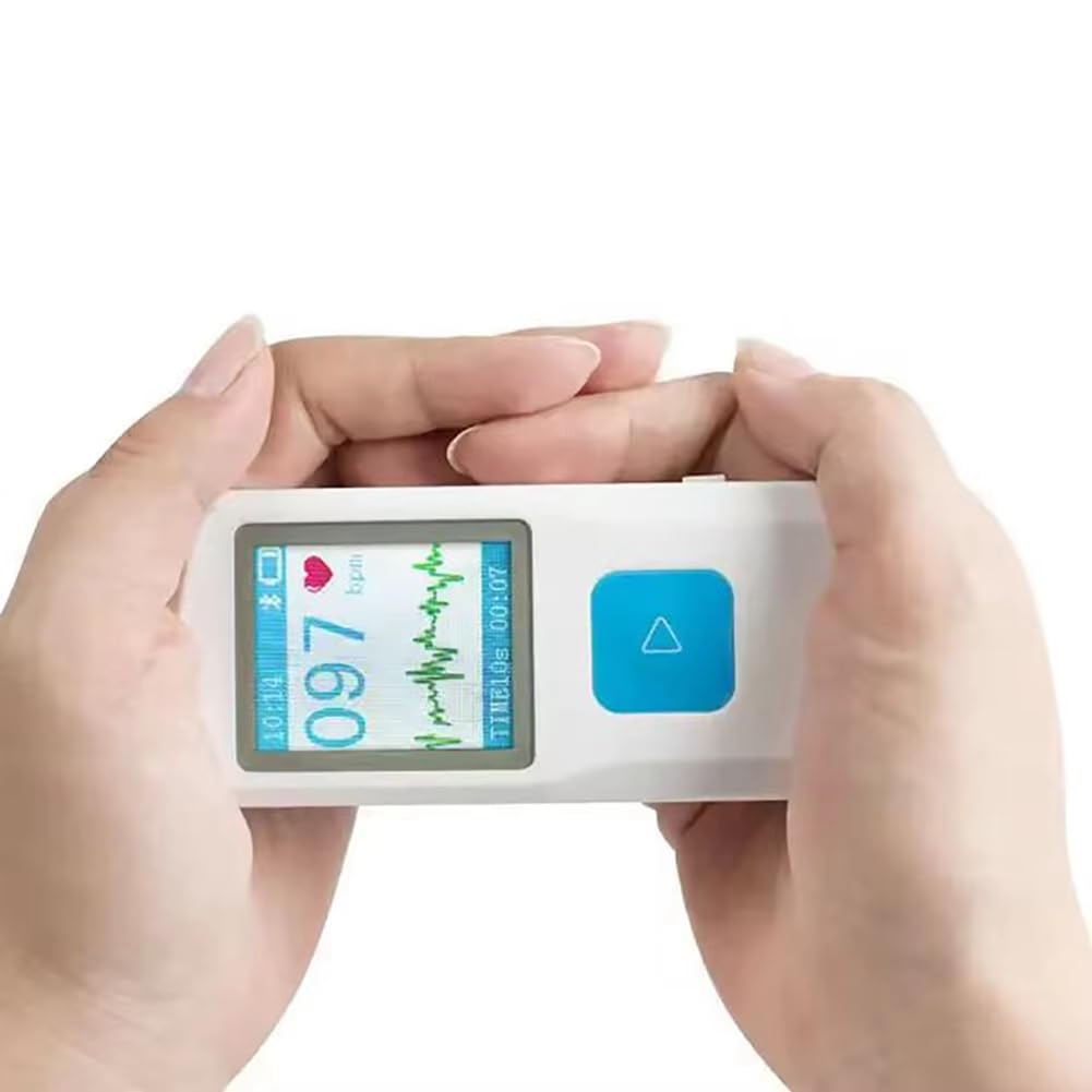 Moniteur ECG Bluetooth Portable, Électrocardiogramme Visible, Moniteur ECG Numérique Multifonction à Écran Couleur PM10.