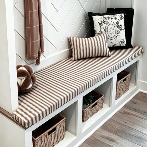 Avenix Custom Size Bay Window Bench Seat Cushions Indoor/Outdoor Bench Cushions, 75D Memory Foam/Anti-Slip/Scratch Custom Bench Cushions for Breakfast/Reading Nook/Kitchen Dining Entryway Mudroom