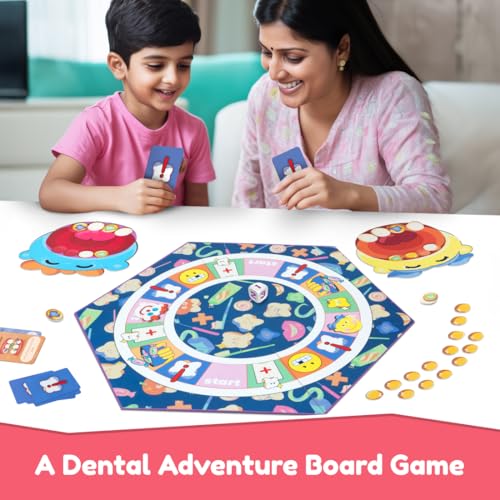 Image of Bloomingo Teeth or Treat Board Game | Perfect Family Gift for Kids Age 4+ | Enjoy a Fun Dental-Themed Challenge While Learning Good Oral Care Habits | Entertaining & Engaging Play