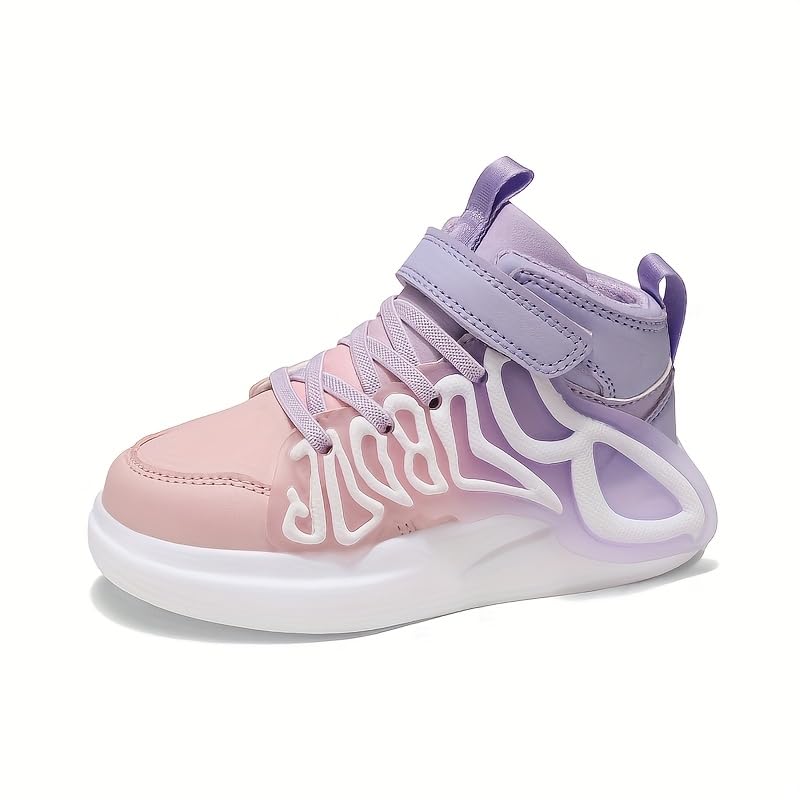 Kids LED Light Up Shoes, Fashion High Top LED Sneakers USB Rechargeable Glowing Luminous Shoes for Boys Girls Toddler Child, USB Charging Flashing Shoes2