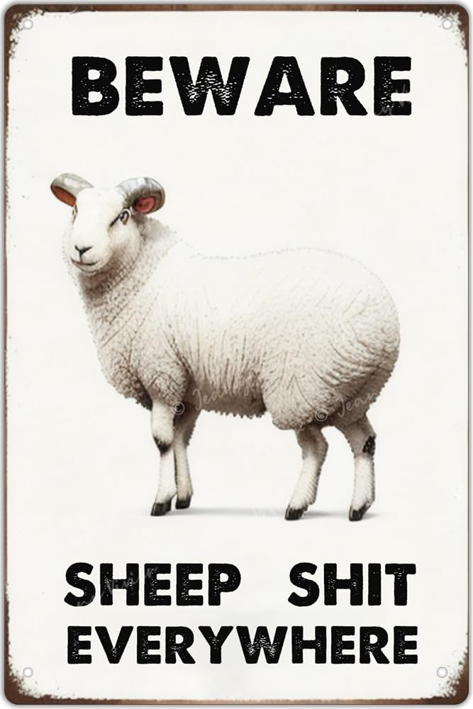 Targa decorativa in latta con scritta Beware Of Boer Goat