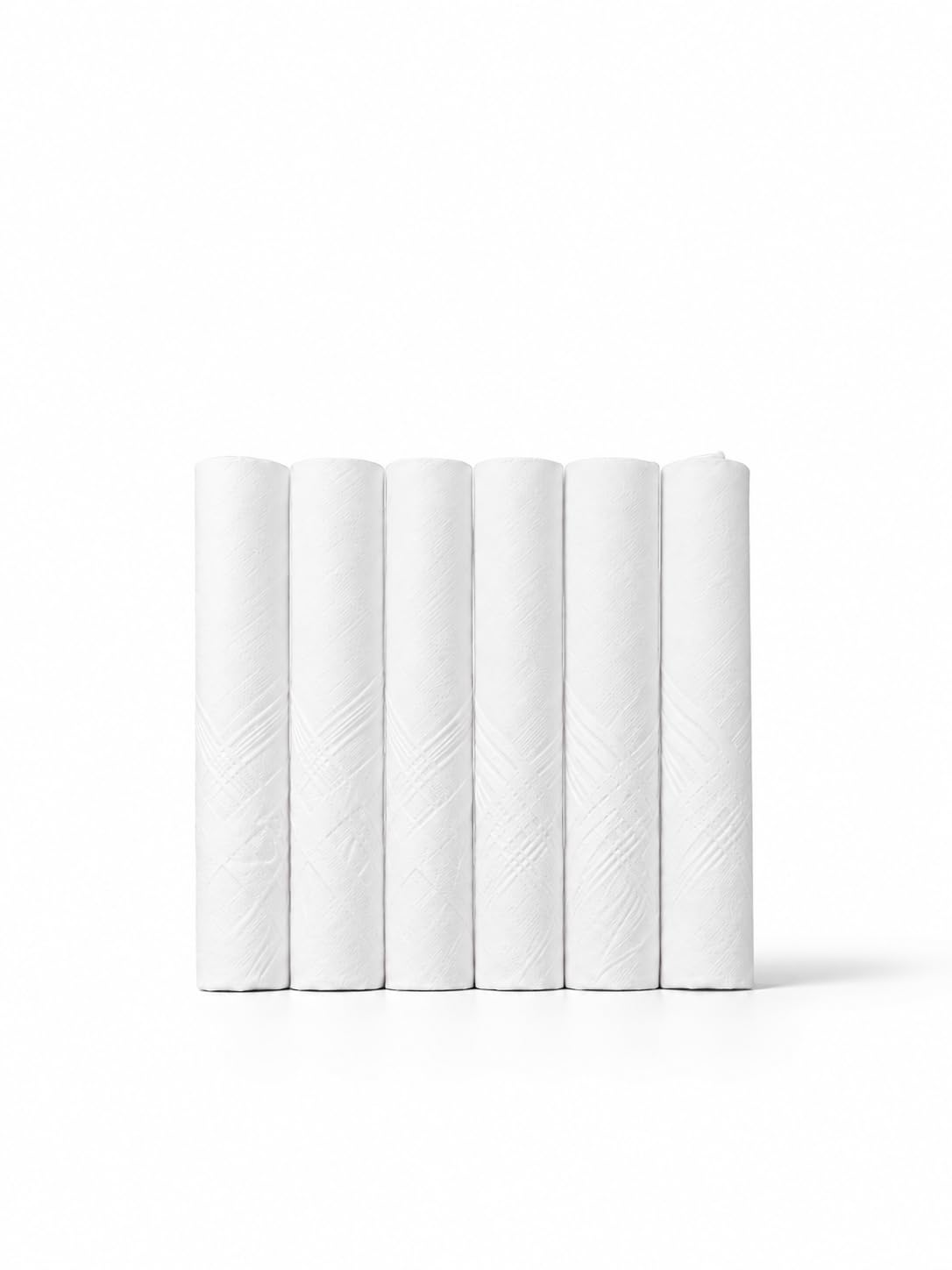 Men's Premium 100% Pure Cotton Handkerchief White Self Border-image-0