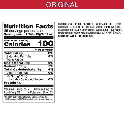 Pringles Potato Crisps Chips, Lunch Snacks, On-the-Go Snacks, Original (Pack of 72) - image 3