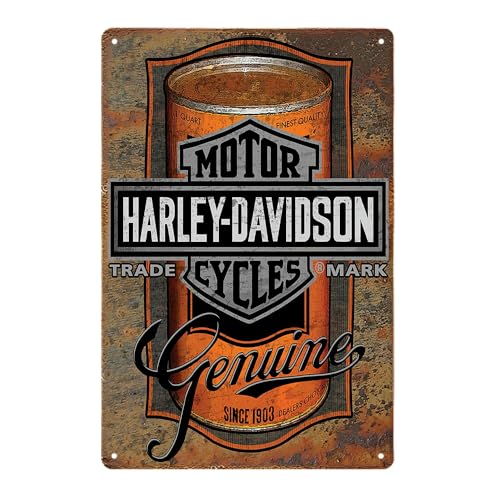 Felizer Harley Metal Sign Decor Davidson Tin Signs Harley Poster 8 x 12 in Decor Garage Auto Shop Cave, Black